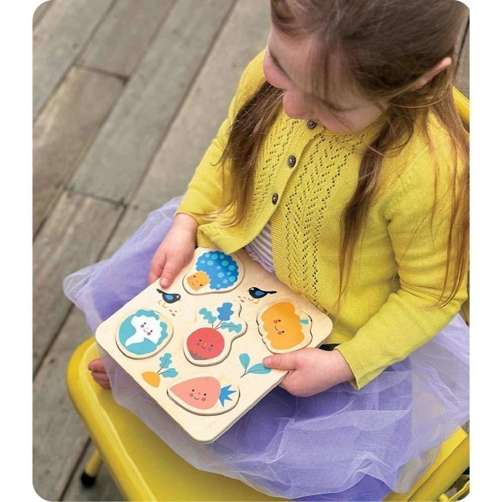 美國 Mentari-新鮮蔬菜認知組(木製教具/認知發展/拼圖)-細節圖3