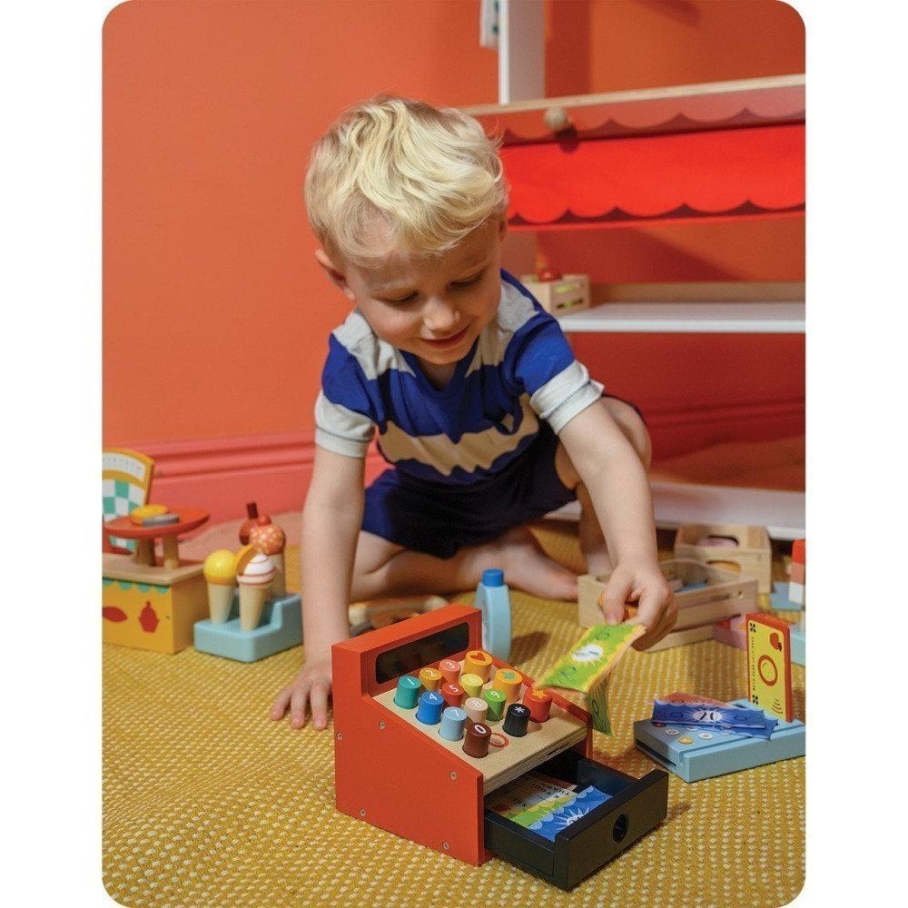 美國 Mentari-超市收銀機(木製玩具/角色扮演)-細節圖4