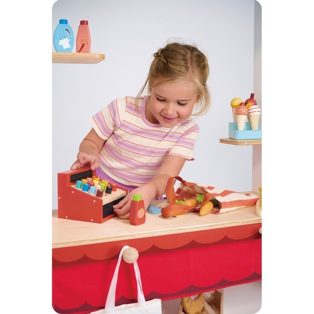 美國 Mentari-超市收銀機(木製玩具/角色扮演)-細節圖5