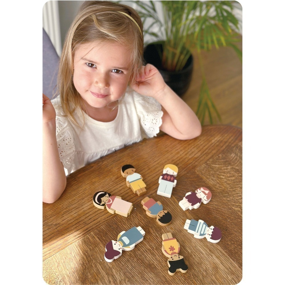 美國 Mentari-焦糖娃娃一家人(木製玩具/角色扮演)-細節圖2