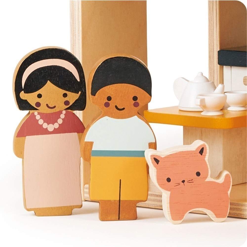 美國 Mentari-焦糖娃娃一家人(木製玩具/角色扮演)-細節圖3