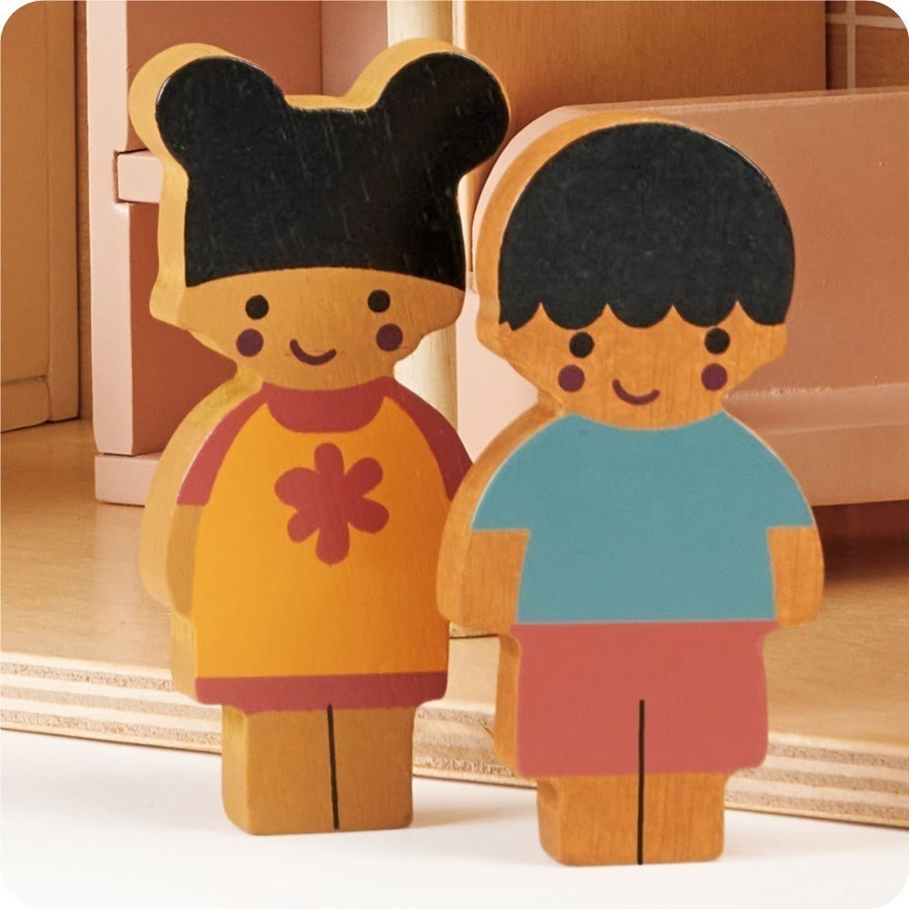 美國 Mentari-焦糖娃娃一家人(木製玩具/角色扮演)-細節圖4