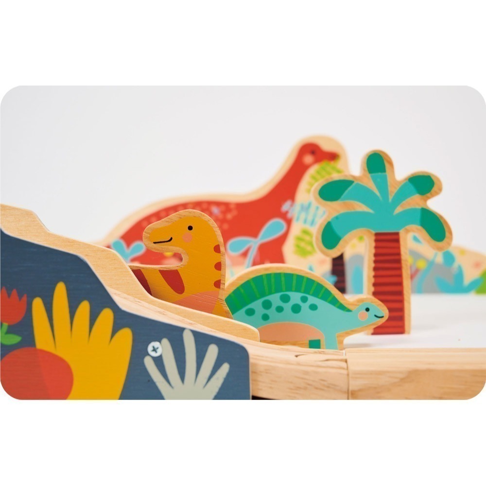 美國 Mentari-恐龍火車軌道組(木製玩具/建構式)-細節圖3