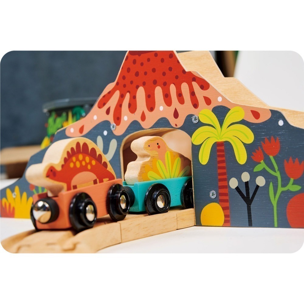 美國 Mentari-恐龍火車軌道組(木製玩具/建構式)-細節圖5