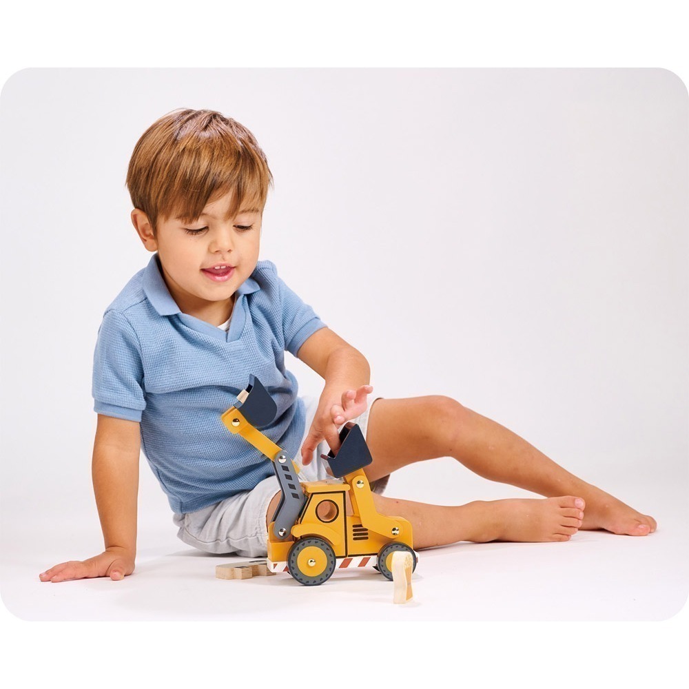 美國 Mentari-工程兩用挖土機(木製玩具/玩具車)-細節圖5