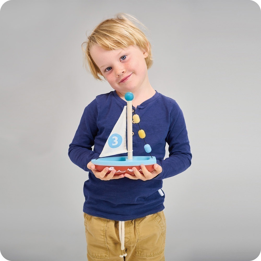 美國 Mentari-小魚兒帆船(木製玩具/玩具船)-細節圖2