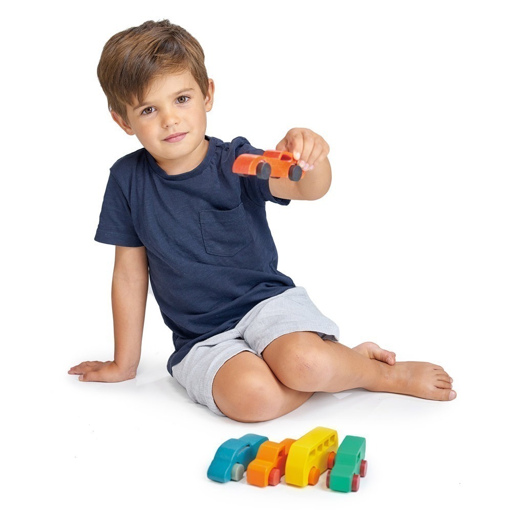 美國 Mentari-繽紛經典車隊(木製玩具/玩具車)-細節圖2