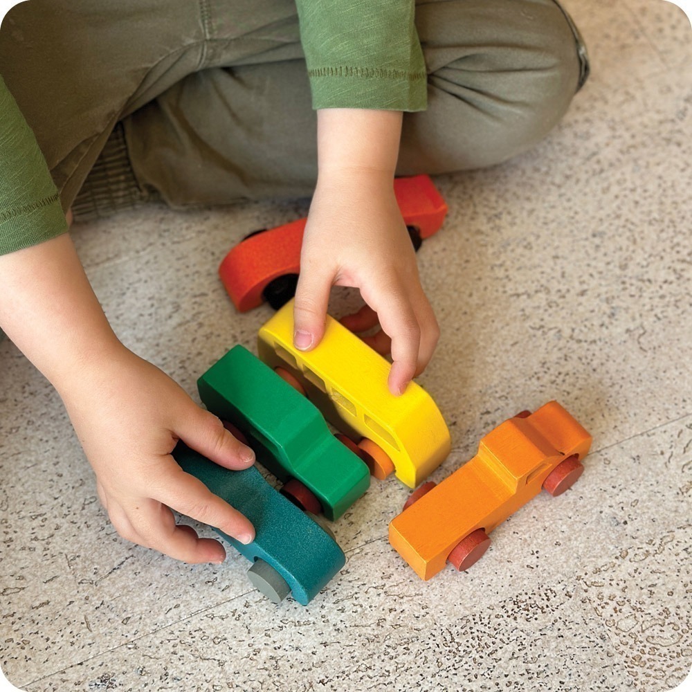 美國 Mentari-繽紛經典車隊(木製玩具/玩具車)-細節圖4