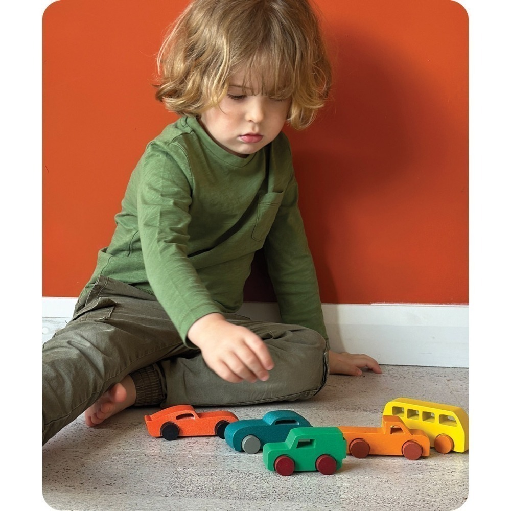 美國 Mentari-繽紛經典車隊(木製玩具/玩具車)-細節圖5