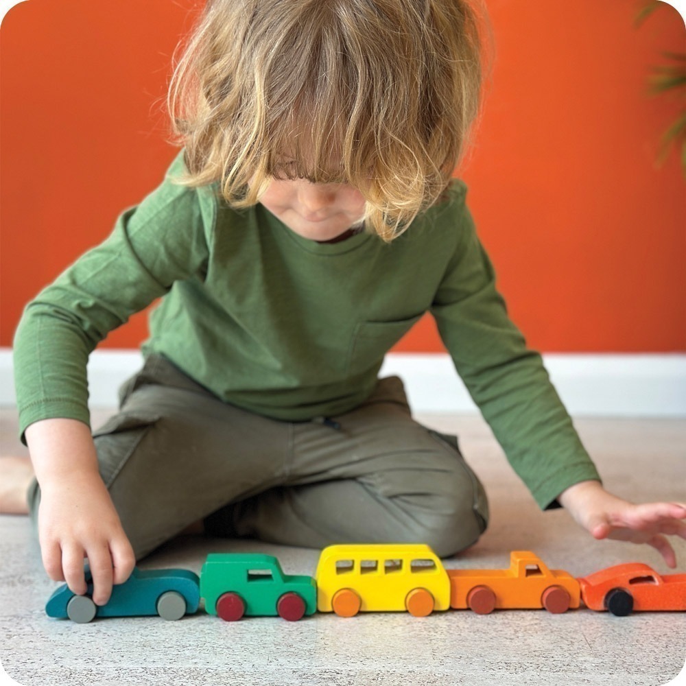 美國 Mentari-繽紛經典車隊(木製玩具/玩具車)-細節圖6