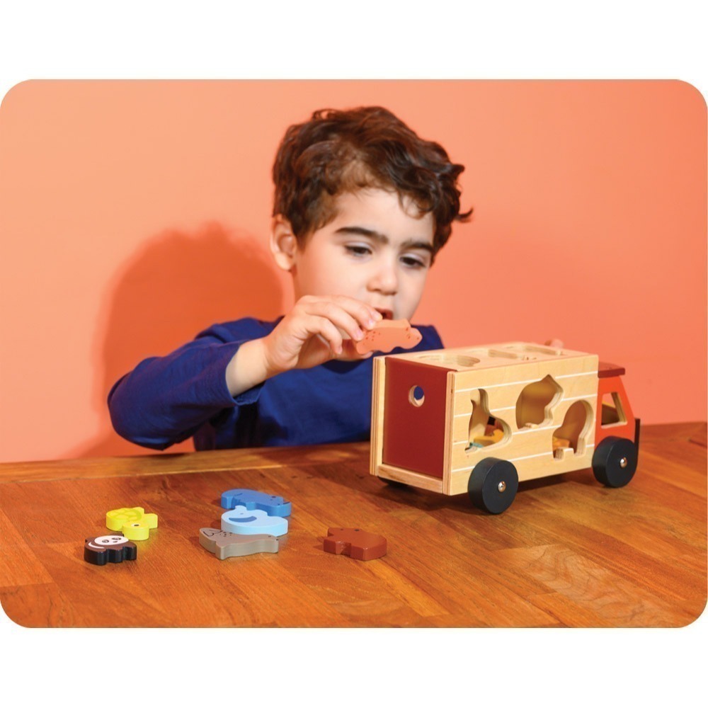 美國 Mentari-野生動物配對手拉車(木製玩具/手眼協調)-細節圖5