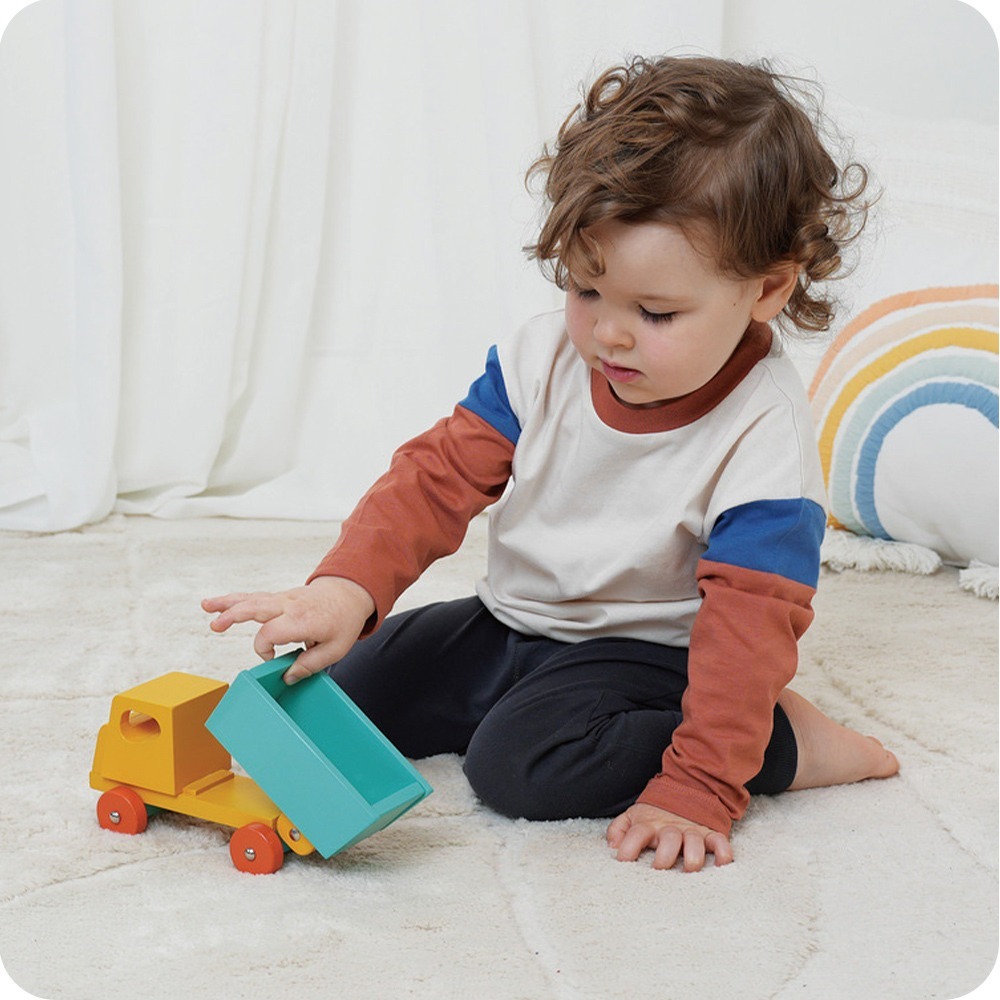 美國 Mentari 陽光翻斗貨車(木製玩具/交通工具/工程車)-細節圖2