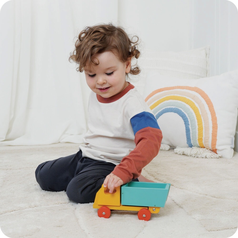 美國 Mentari 陽光翻斗貨車(木製玩具/交通工具/工程車)-細節圖7