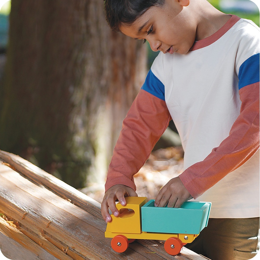 美國 Mentari 陽光翻斗貨車(木製玩具/交通工具/工程車)-細節圖8