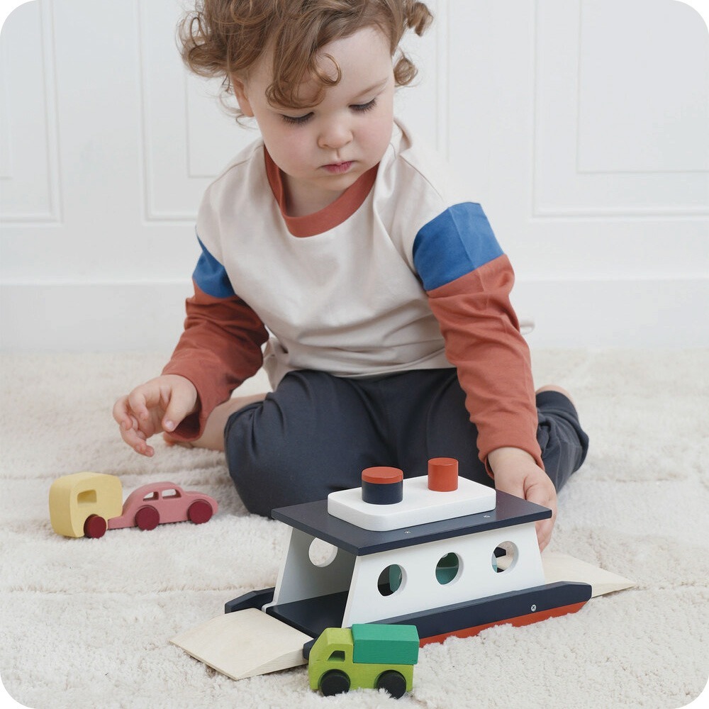 美國 Mentari  運輸渡輪(木製玩具/交通工具/玩具船)-細節圖2