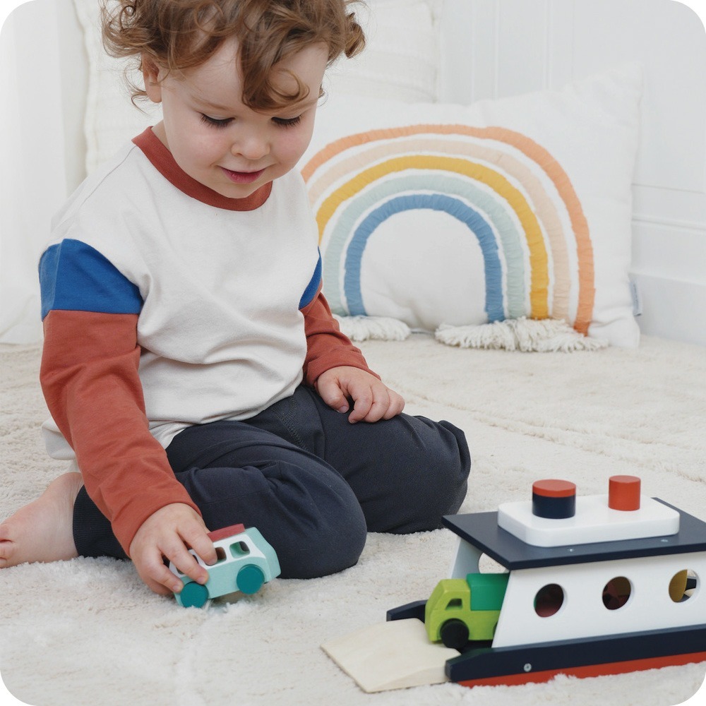 美國 Mentari  運輸渡輪(木製玩具/交通工具/玩具船)-細節圖7