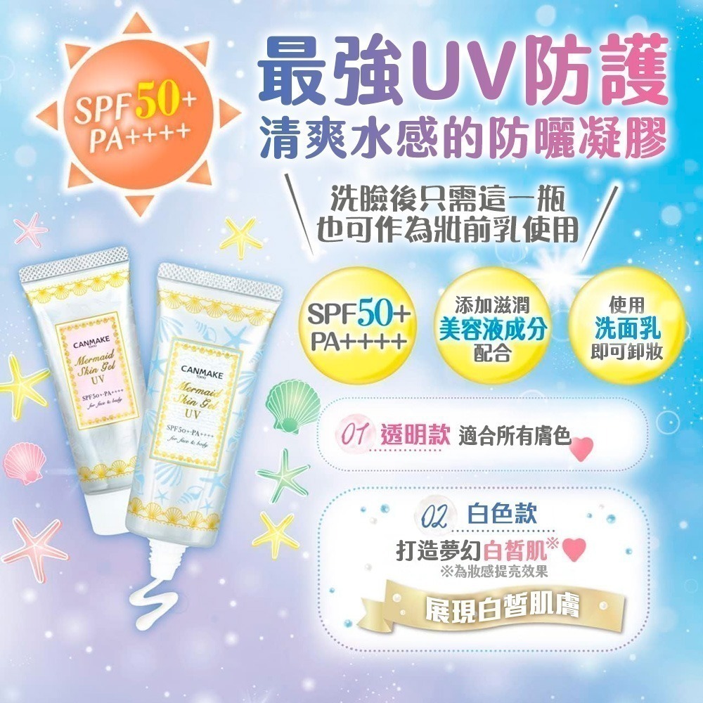 CANMAKE 美人魚防曬肌膚凝膠 飾底乳 妝前乳 日本製 現貨-細節圖3