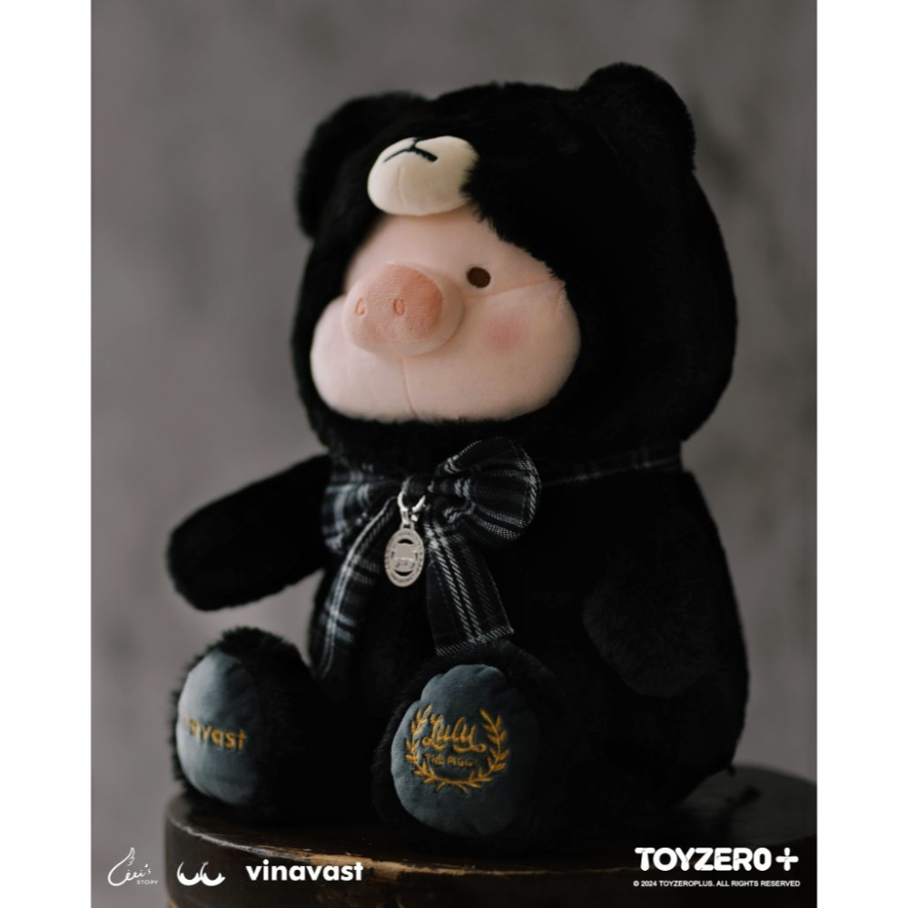泰迪LuLu 黑色限量款 情人節2024 全球限定 黑色英倫風 Lulu豬(全球限定388隻)-細節圖5