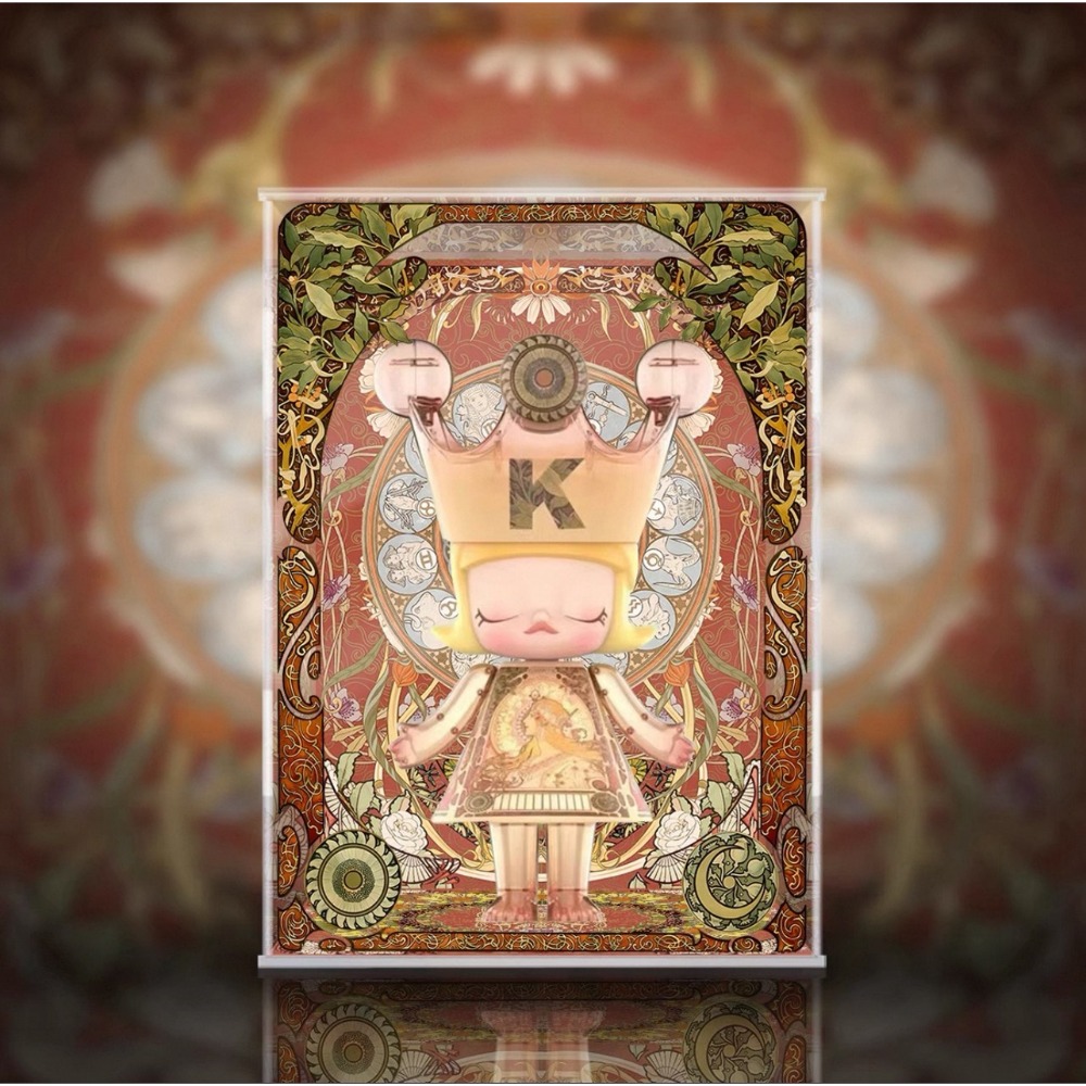 POPMART泡泡瑪特Molly400%公主展示盒 穆夏 敦煌 誕生粉 誕生藍 天星 蜷川實花 杏花 美林 氣泡 睡蓮-規格圖11