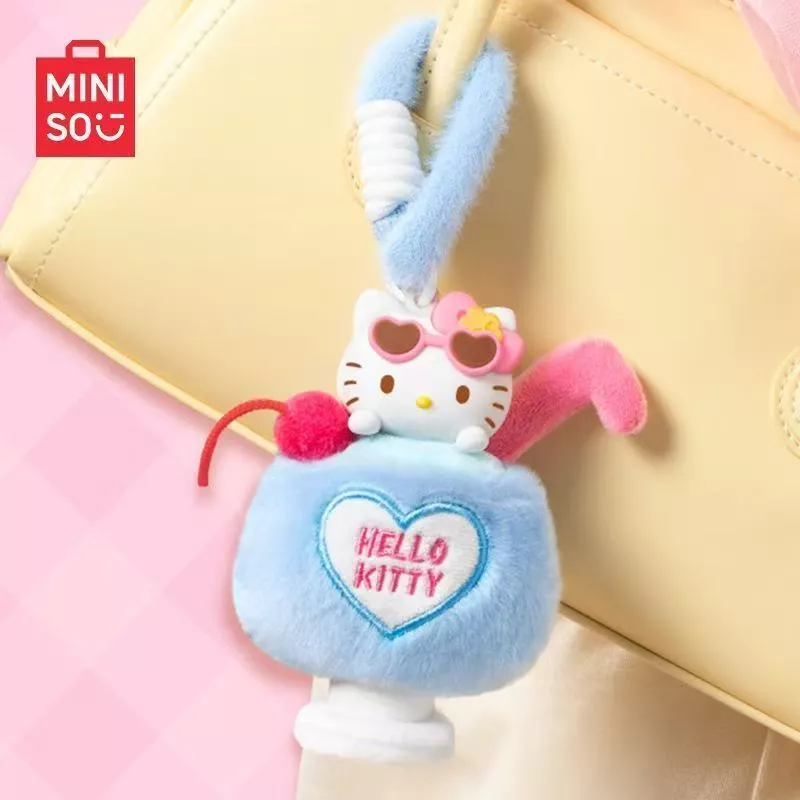 Miniso 名創優品 三麗鷗 HelloKitty 黑皮 曬黑Kitty 夏日黑皮毛絨香薰 盲盒 掛件-細節圖4
