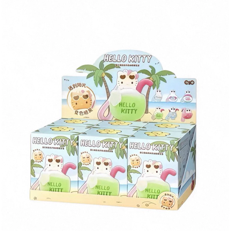 Miniso 名創優品 三麗鷗 HelloKitty 黑皮 曬黑Kitty 夏日黑皮毛絨香薰 盲盒 掛件-規格圖2
