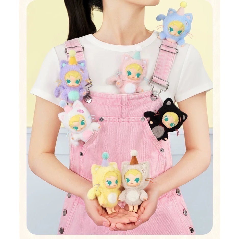 泡泡瑪特 Baby Molly 口袋朋友 搪膠毛絨掛件 貓咪 盲盒-細節圖4