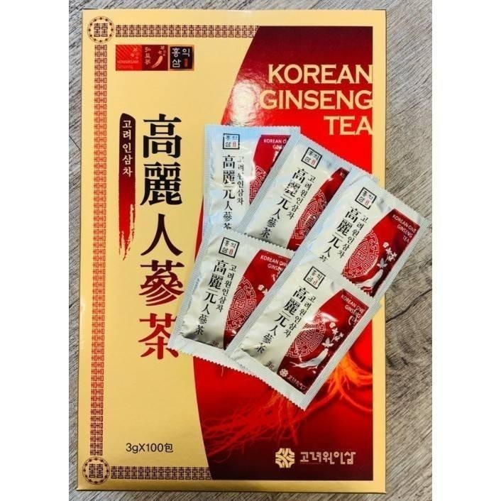 韓國 高麗人蔘茶 3g×100包/盒-細節圖2