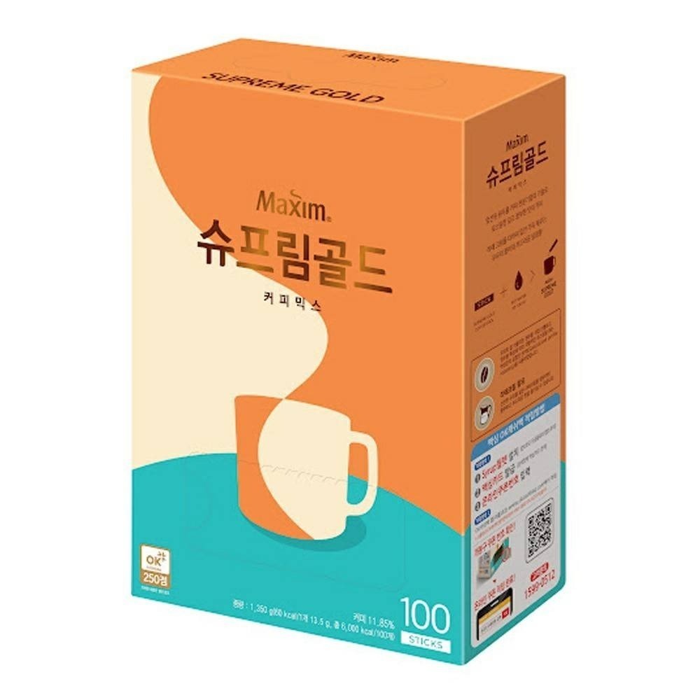 韓國 Maxim 三合一咖啡-濃厚拿鐵風味 13.5gx100入/盒-細節圖2