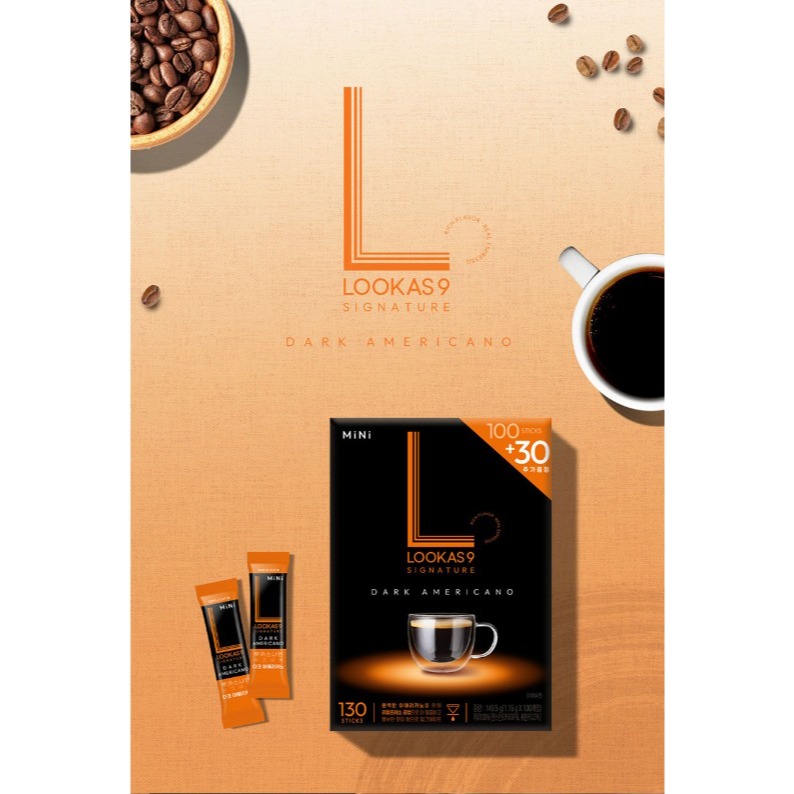 韓國 Lookas9 深培美式咖啡 1.15g×130T/盒-細節圖2