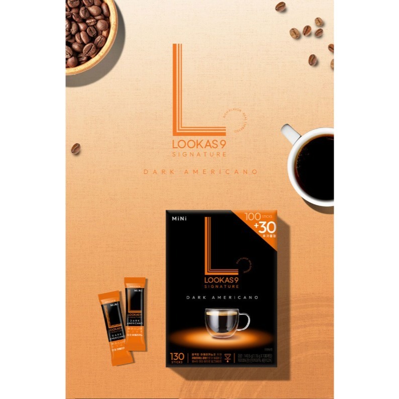 韓國 Lookas9 深培美式咖啡 1.15g×130T/盒-細節圖2