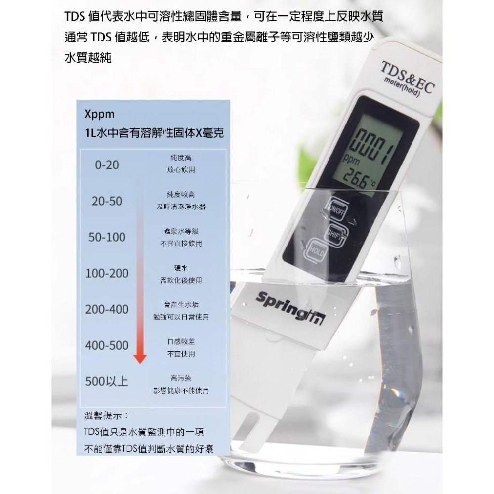 TDS 三合一 水質 檢測 筆 測試 自來水 硬度 純度 飲用水 RO 水族-細節圖2