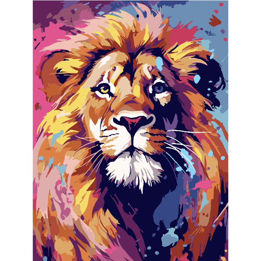 彩繪獅王（數字油畫） - 畫中有話零基礎油畫工作室- iOPEN Mall