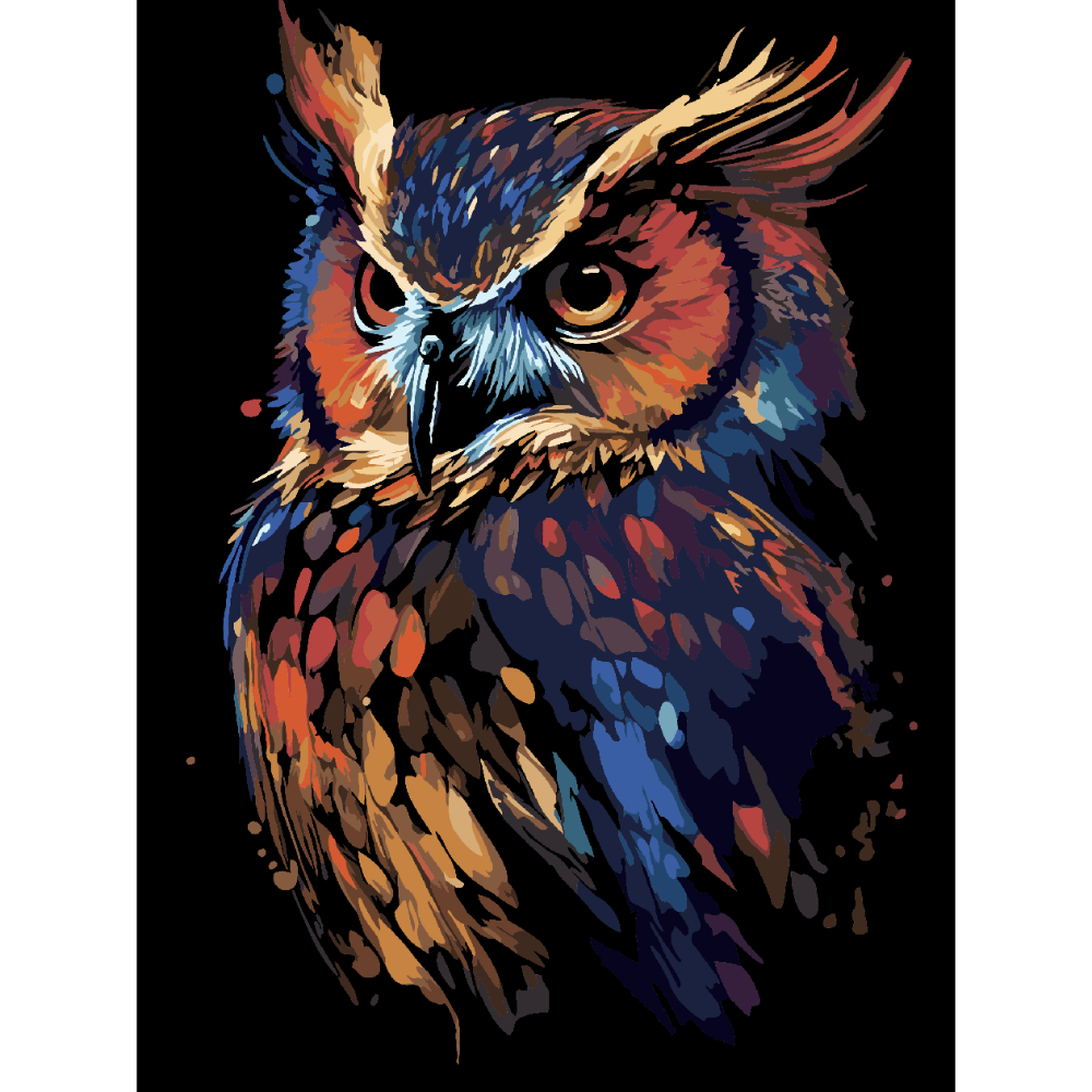 彩繪貓頭鷹（數字油畫） - 畫中有話零基礎油畫工作室- iOPEN Mall