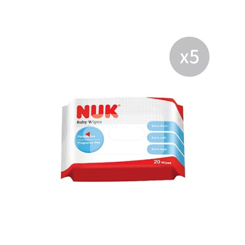 德國NUK 濕紙巾含蓋20抽X5包 【金寶貝 10885】濕巾