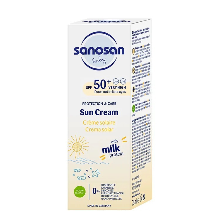 德國 sanosan 珊諾 baby防曬水潤乳霜SPF50+ 75ml【金寶貝 206366】-細節圖2