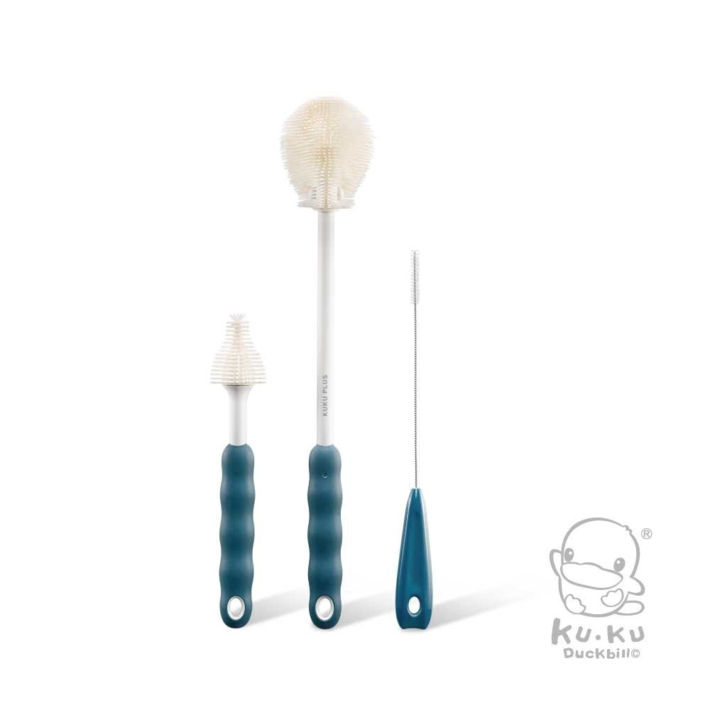酷咕鴨 KUKU PLUS全角度矽膠奶瓶刷組【金寶貝】奶瓶刷 KU5623-規格圖2