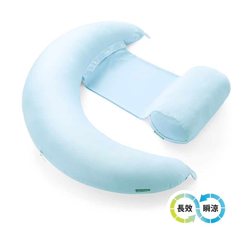 六甲村 Mammy Village 全方位孕婦哺乳枕 瞬涼柔膚【金寶貝】月亮枕-規格圖8