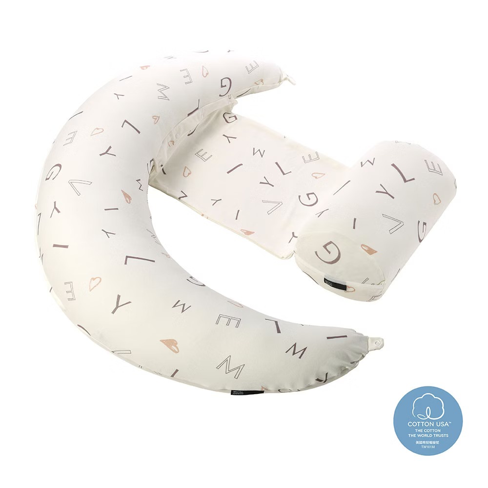 六甲村 Mammy Village 全方位孕婦哺乳枕 經典舒棉 / 防螨抗菌【金寶貝】月亮枕-細節圖2