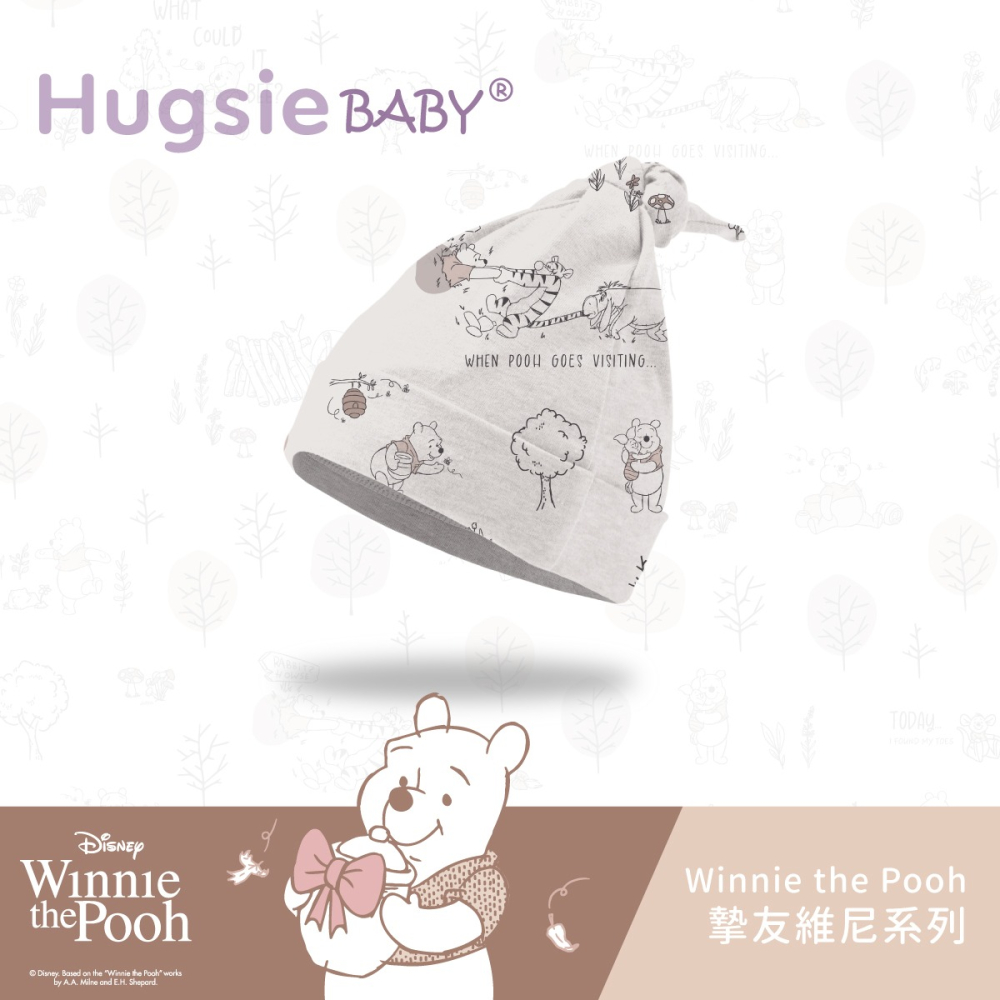 Hugsie BABY 迪士尼系列嬰兒帽【竹纖維款】【金寶貝】維尼 米奇-細節圖6