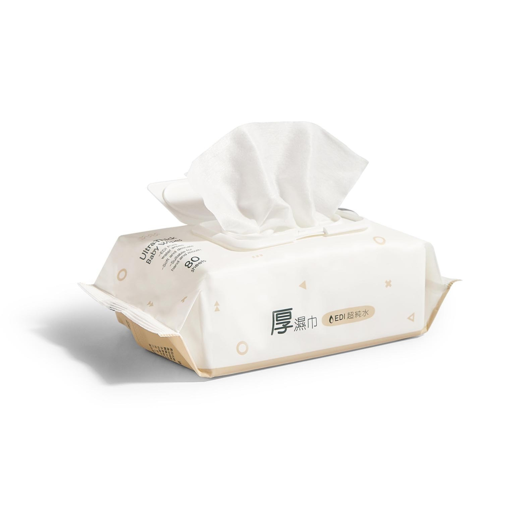 KUKU PLUS 酷咕鴨 EDI超純水嬰兒手口厚濕巾24入/箱【金寶貝】KU1158-細節圖4