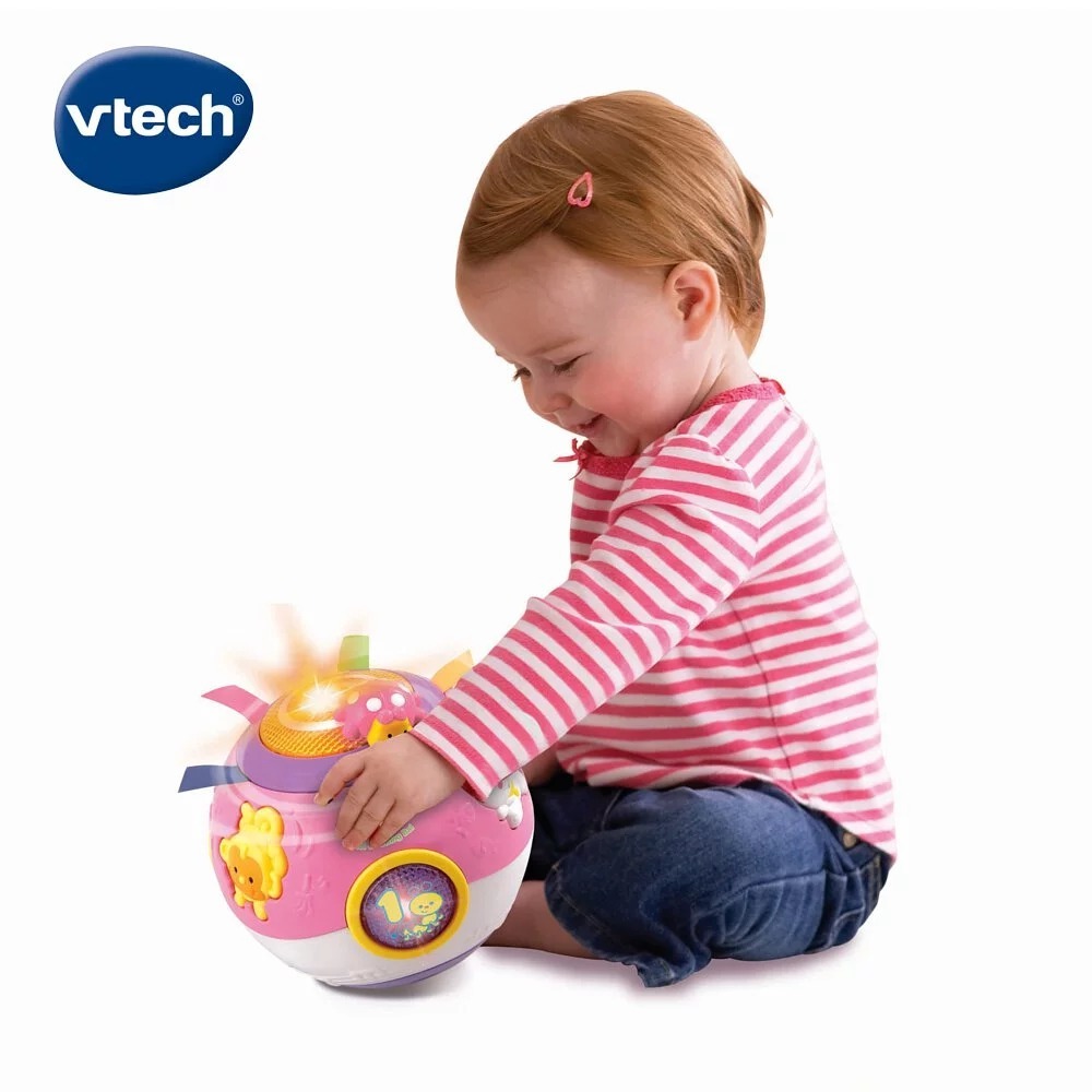 Vtech 炫彩聲光滾滾球-粉【金寶貝 212369】音樂球-細節圖3