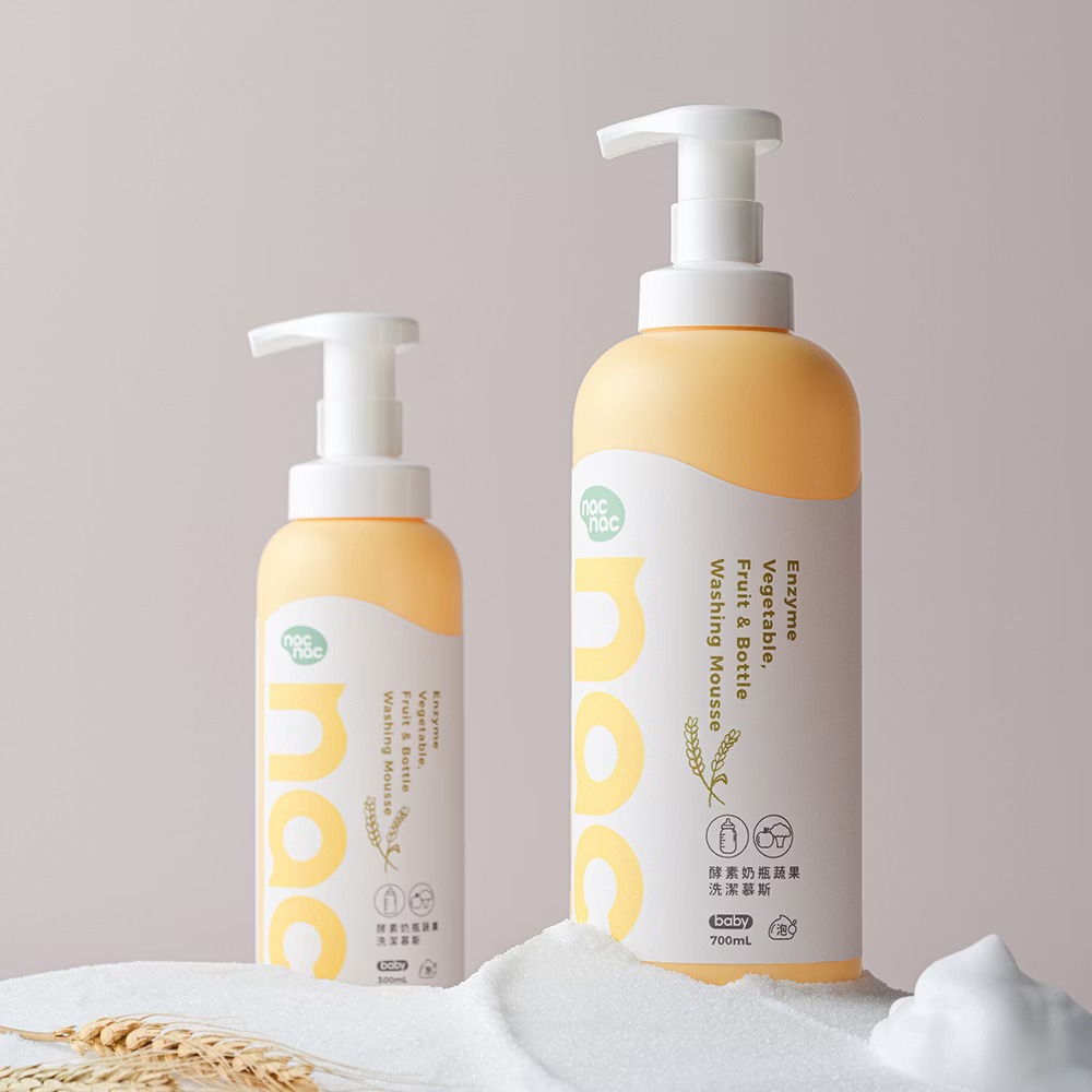 nac nac 酵素奶瓶蔬果洗潔慕斯1罐+1補充包【金寶貝 15441】(奶瓶玩具清潔/蔬果清潔)-細節圖3