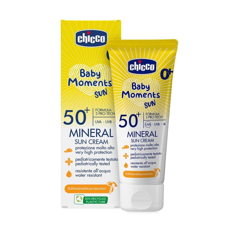 chicco 寶貝嬰兒輕潤物理防曬乳霜SPF50+ 75ml【金寶貝 229514】CCB112590-細節圖3