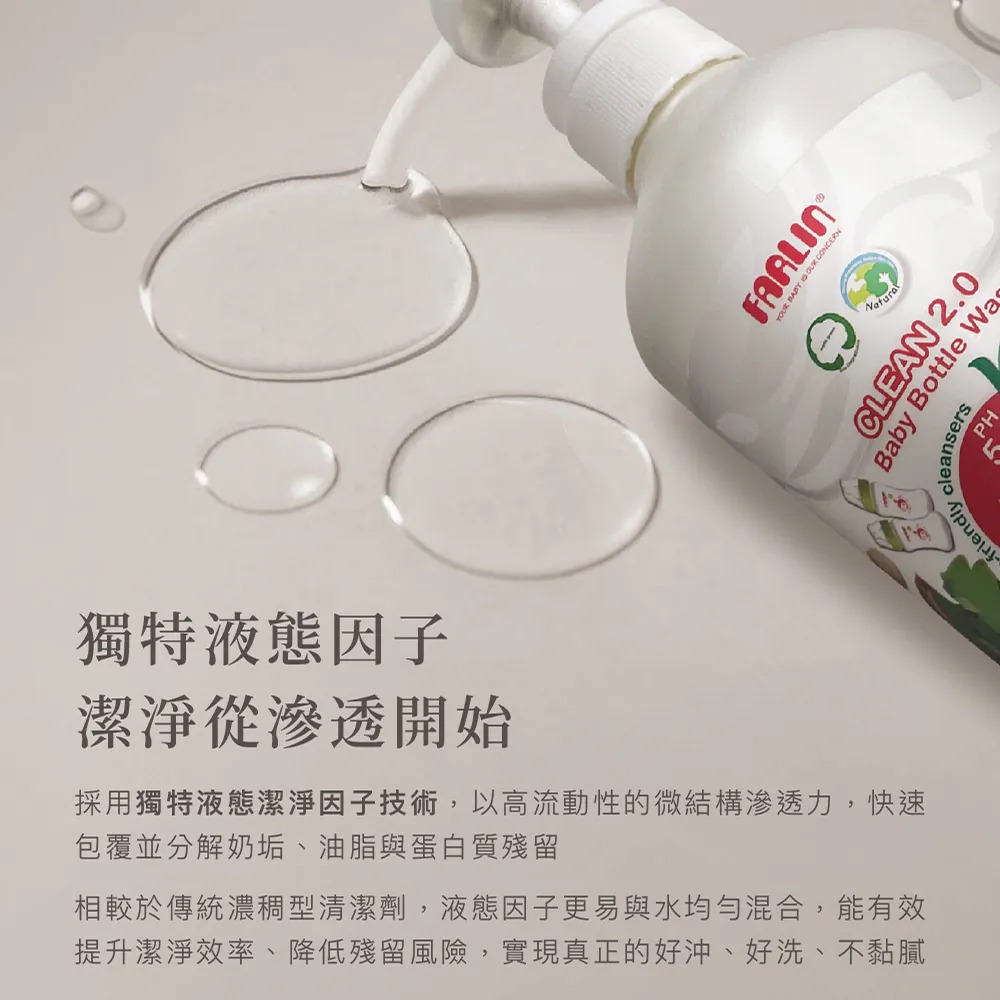 Farlin EcoClean 植物性奶瓶蔬果清潔劑【金寶貝】-細節圖9