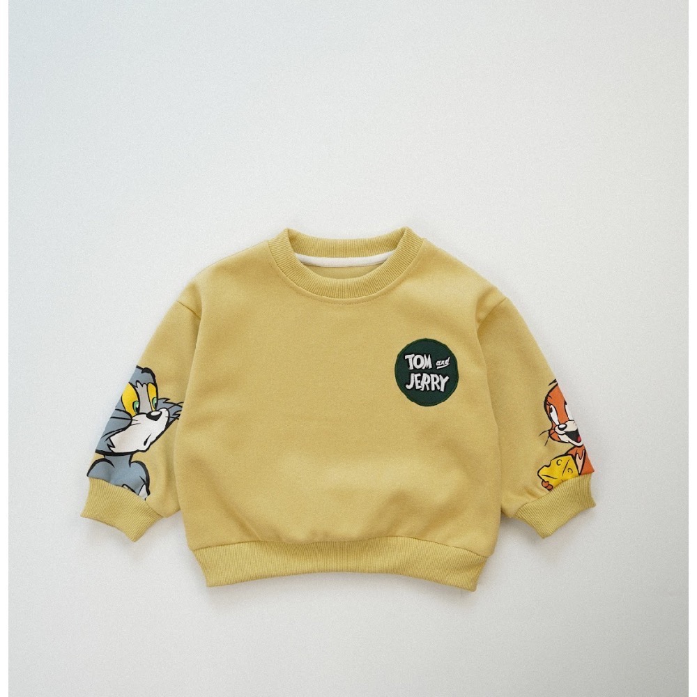 【いなの家·3週內出貨】全新韓版陸廠製Tom and Jerry湯姆貓與傑利鼠厚長袖嬰幼兒上衣（入內有衣物規格適配表）-規格圖2