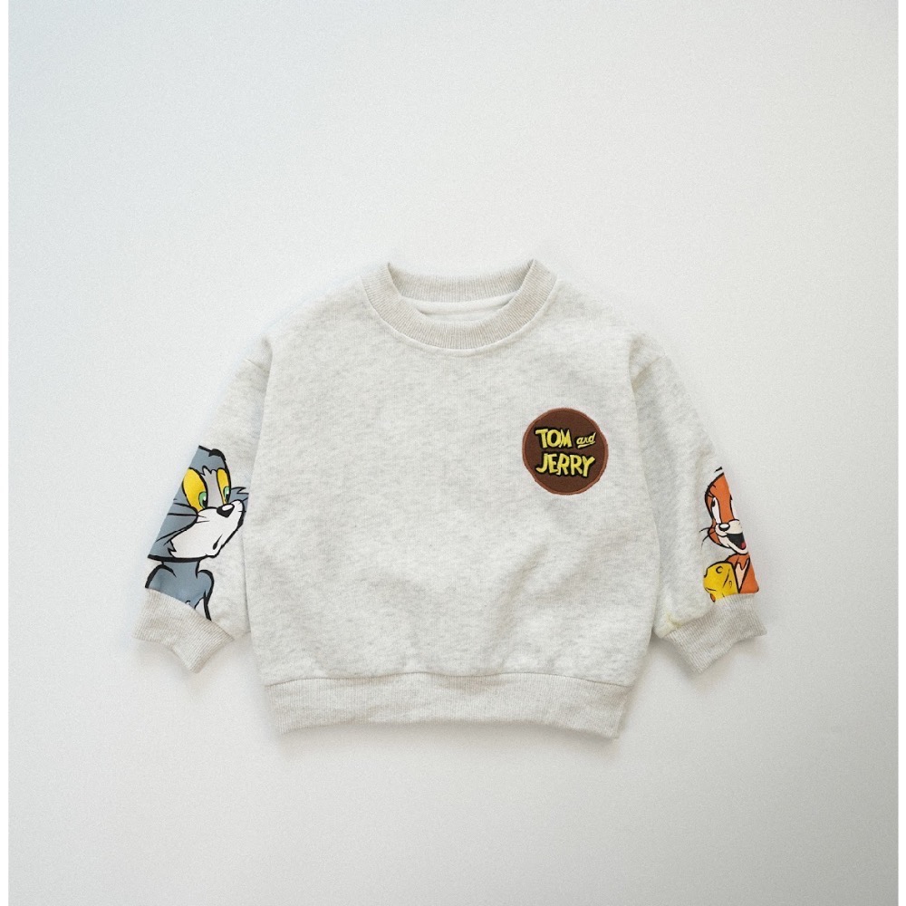 【いなの家·3週內出貨】全新韓版陸廠製Tom and Jerry湯姆貓與傑利鼠厚長袖嬰幼兒上衣（入內有衣物規格適配表）-規格圖2