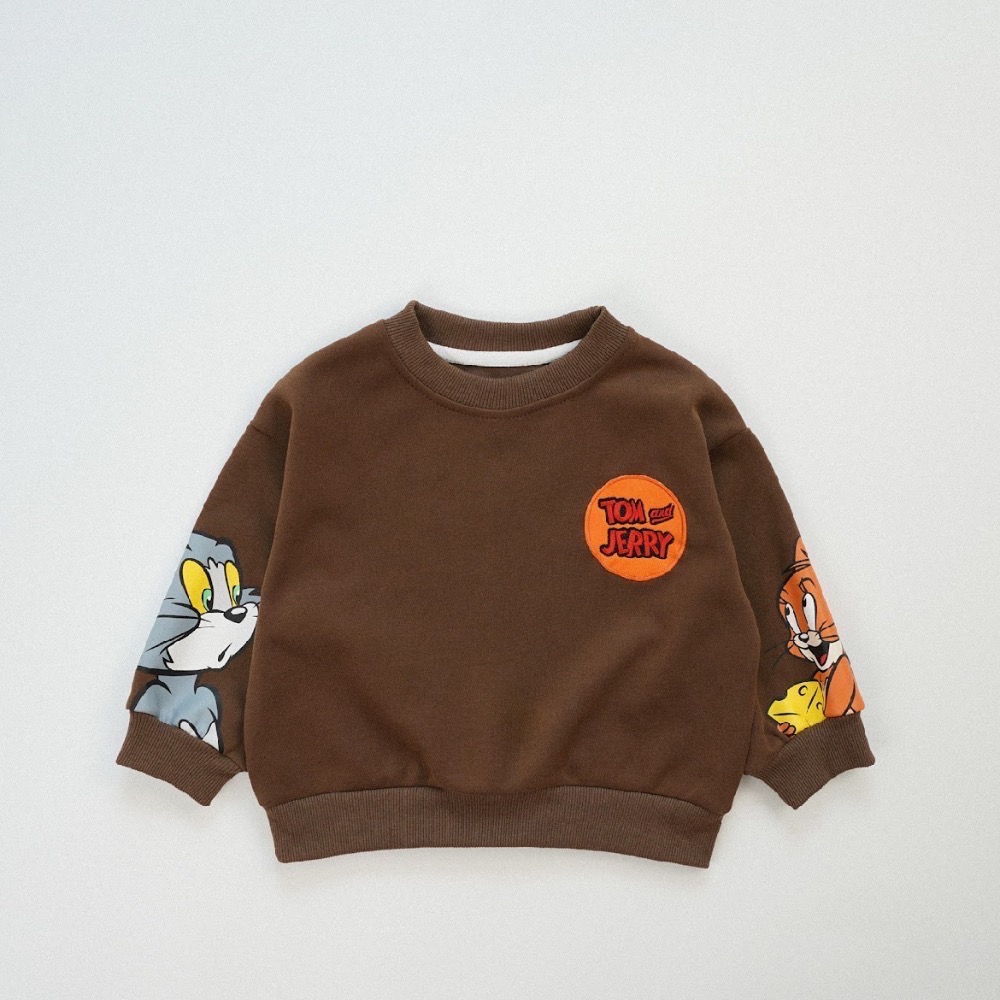 【いなの家·3週內出貨】全新韓版陸廠製Tom and Jerry湯姆貓與傑利鼠厚長袖嬰幼兒上衣（入內有衣物規格適配表）-規格圖2