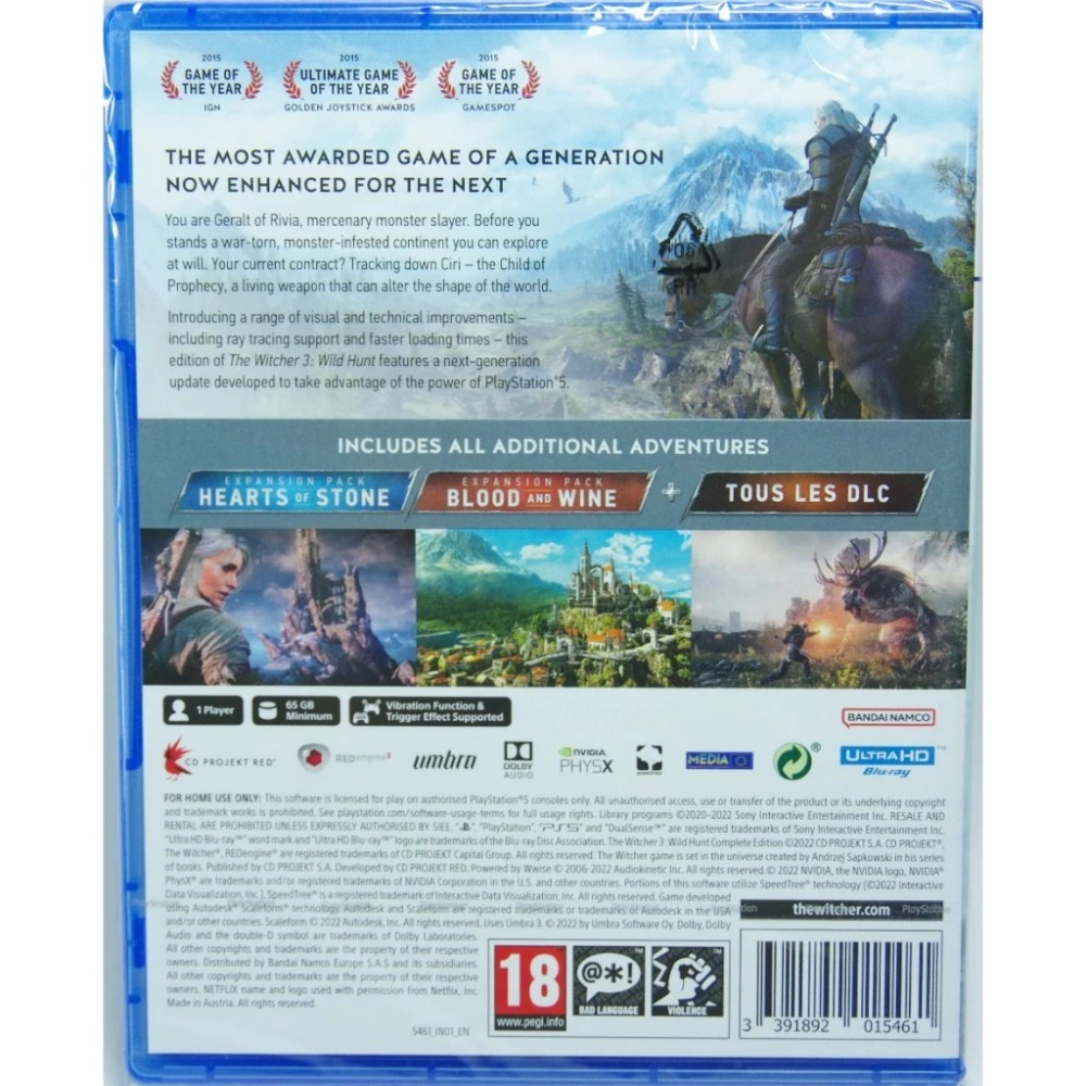＜譜蕾兒電玩＞（全新）PS5 巫師 3：狂獵 完整版 中文版 The Witcher 3-細節圖2