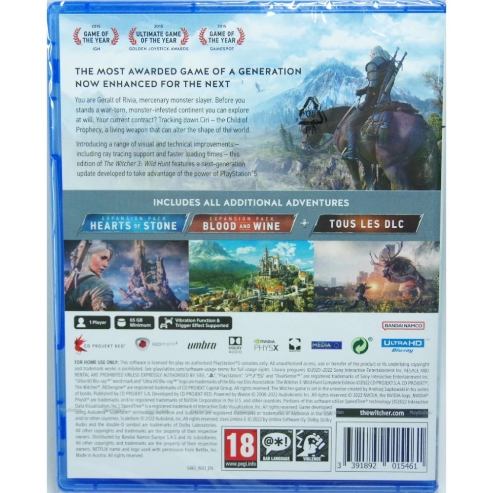 ＜譜蕾兒電玩＞（全新）PS5 巫師 3：狂獵 完整版 中文版 The Witcher 3-細節圖2