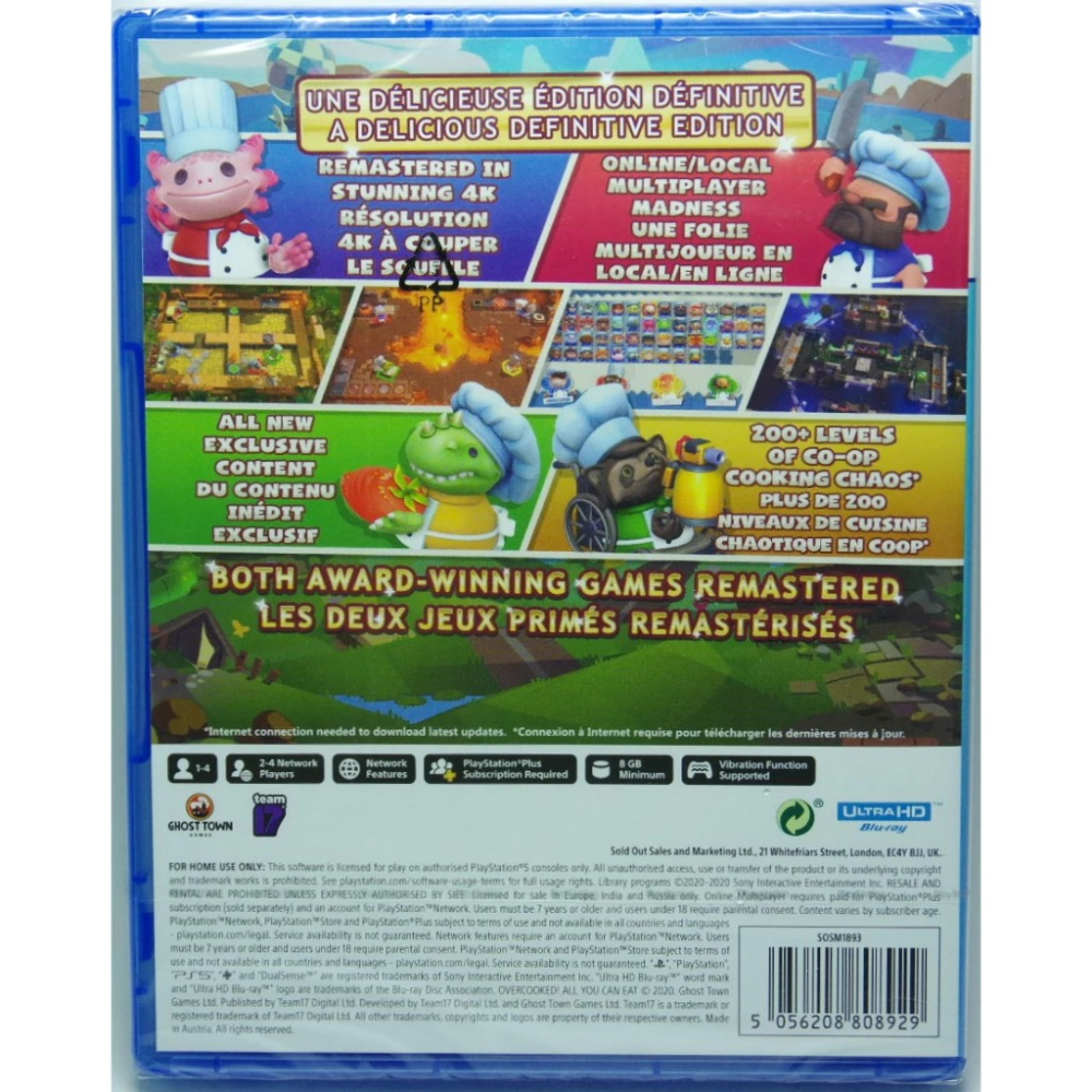 ＜譜蕾兒電玩＞（全新）PS5 胡鬧廚房！全都好吃 中文版 Overcooked! All You Can Eat-細節圖2